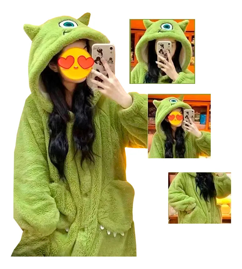 Pijama Bata Peluche De Dormir Mujer "Mike Wazowski"