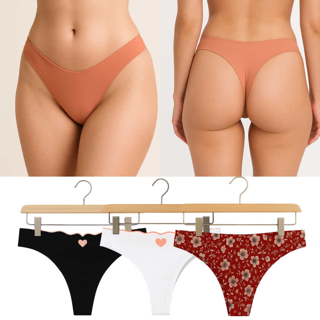 Calzón De Dama Tanga Invisible Sin Costura Confort 6 Piezas
