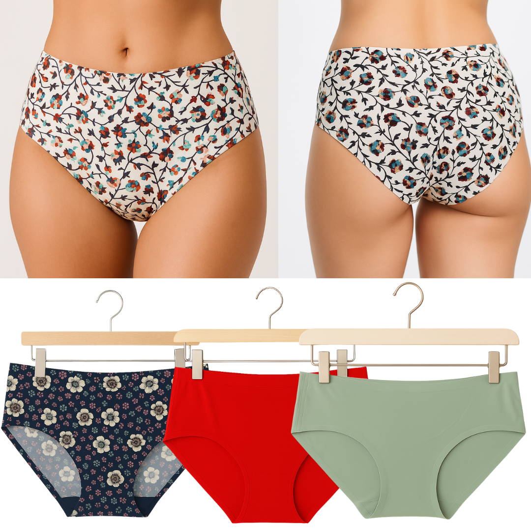 Calzón De Dama Pantaleta Brief Invisible Sin Costura Confort 12 Piezas