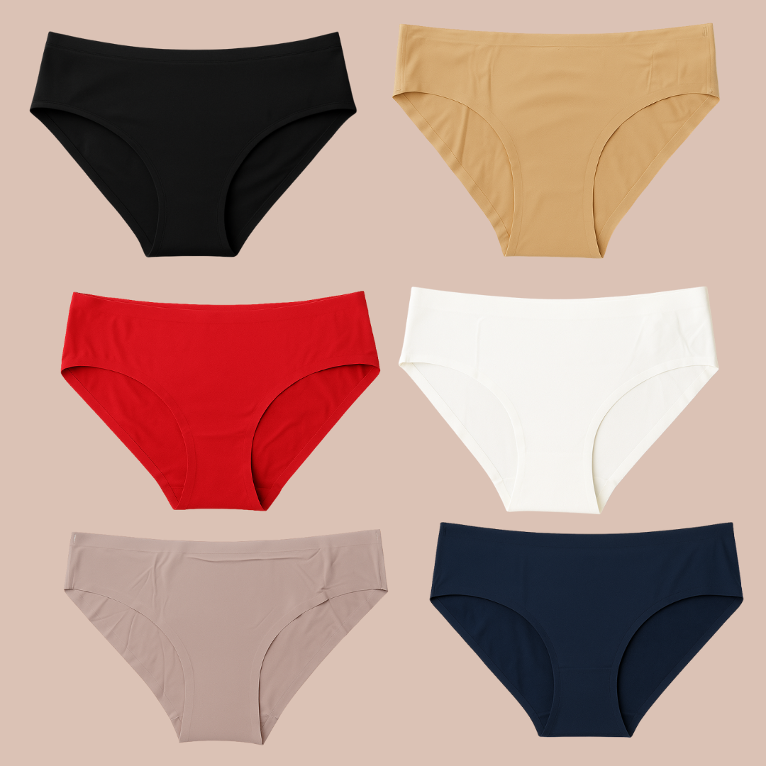 Calzón De Dama Pantis Sexys Brief Invisible Sin Costura Confort 6 Piezas