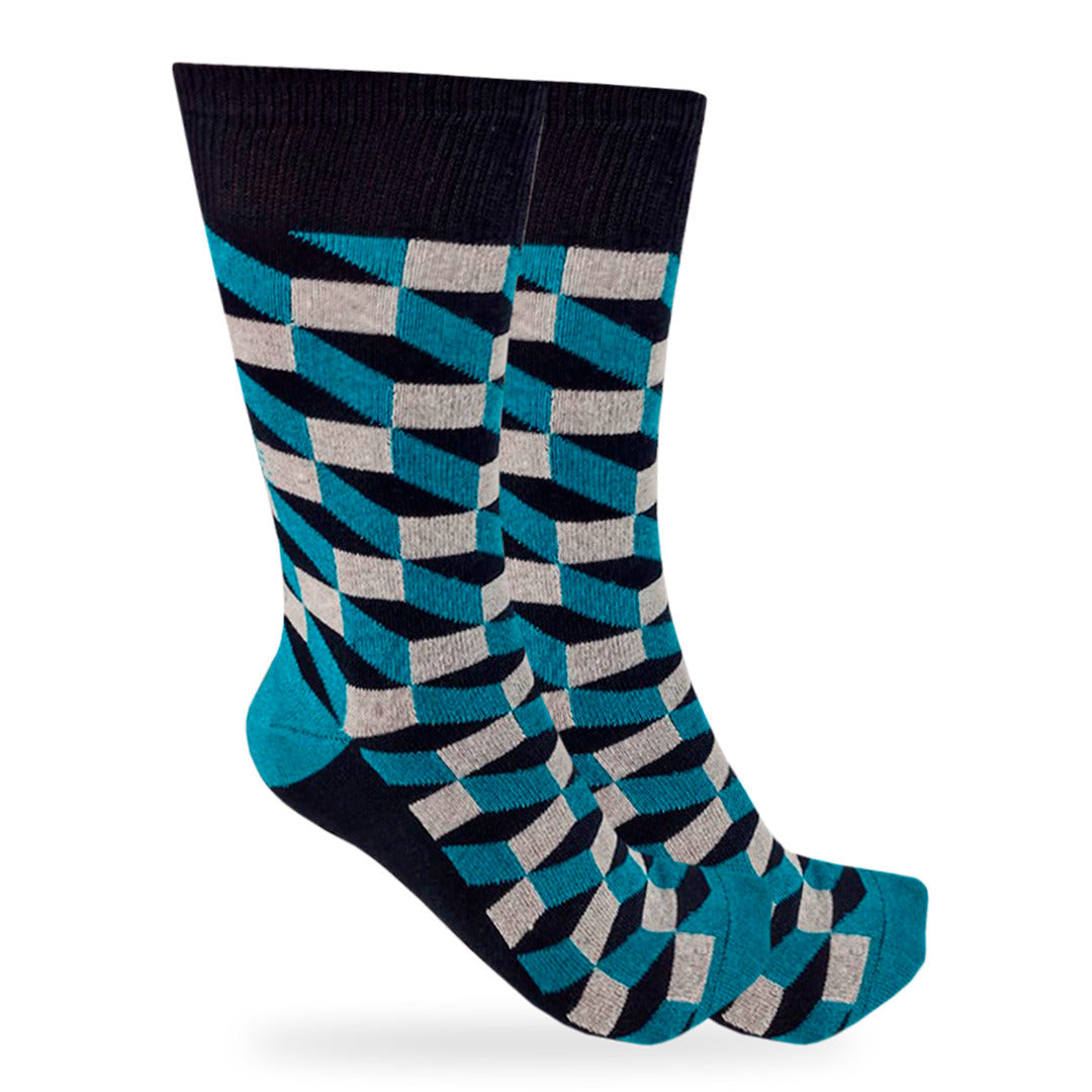 Calcetines "Cubos 3D Color Azul"