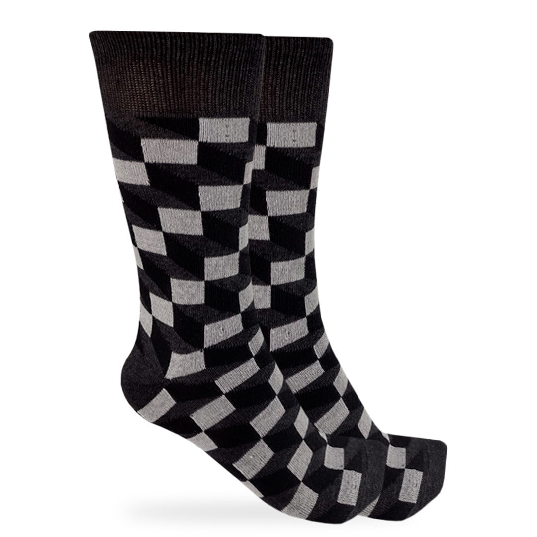 Calcetines "Cubos 3D Color Gris"