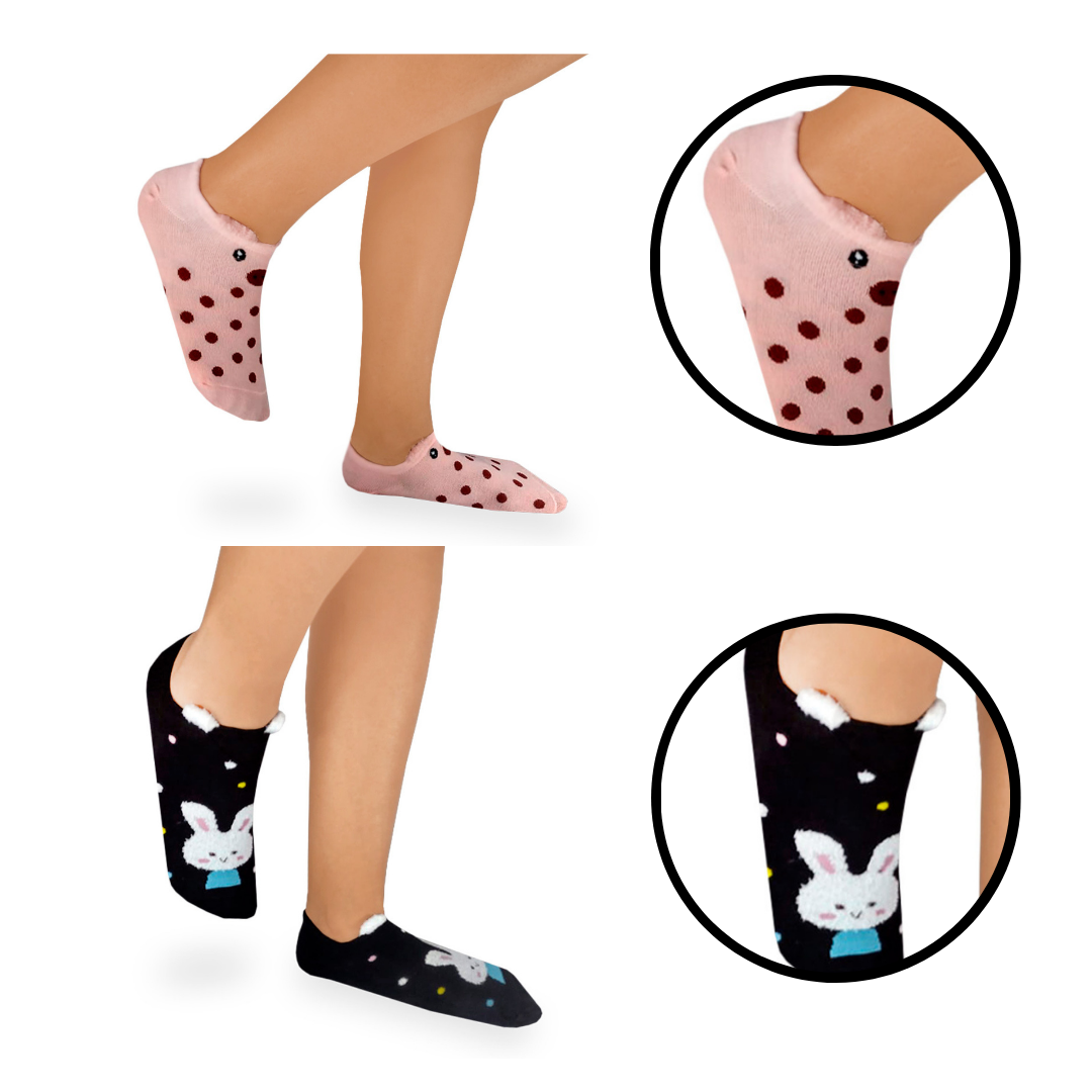 Calcetas De Orejitas 3D Mujer (12 pares)