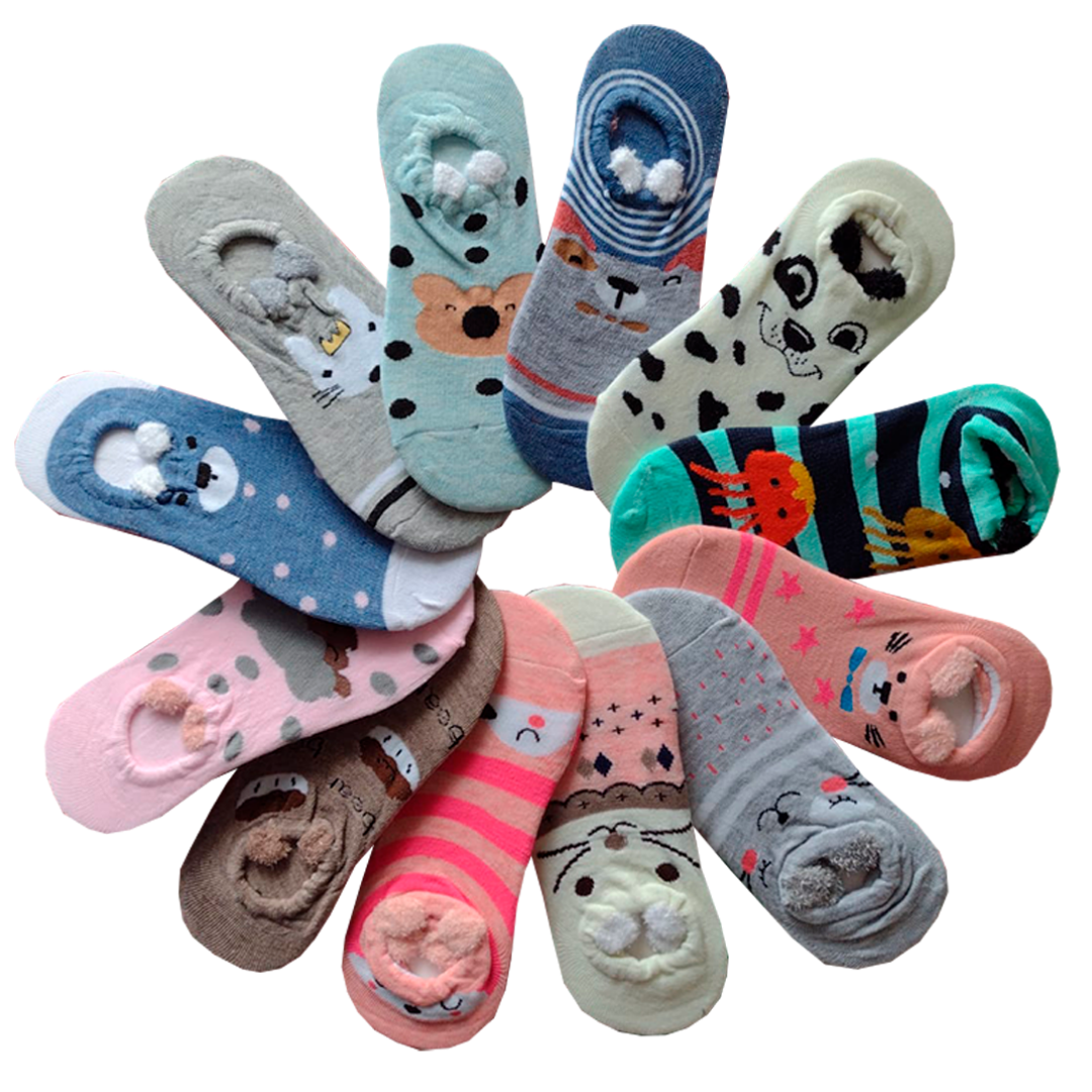 Calcetas De Orejitas 3D Mujer (12 pares)