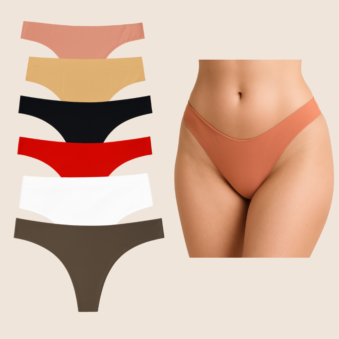 Calzón De Dama Tanga Invisible Sin Costura Confort 6 Piezas