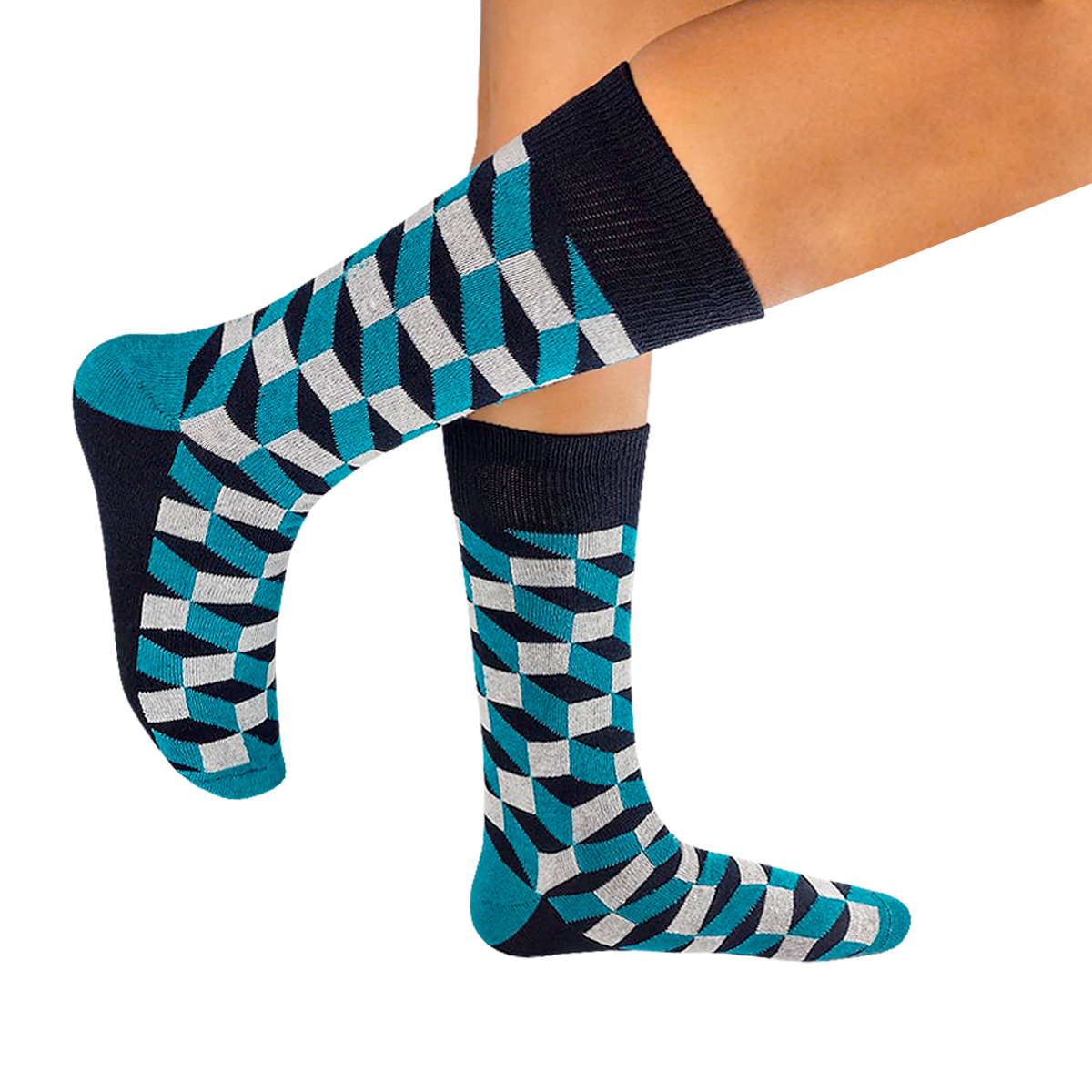Calcetines "Cubos 3D Color Azul"
