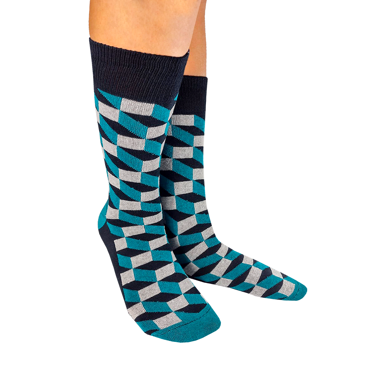 Calcetines "Cubos 3D Color Azul"