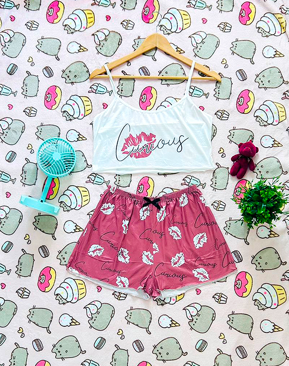 Conjunto Pijama Diseño De Besos