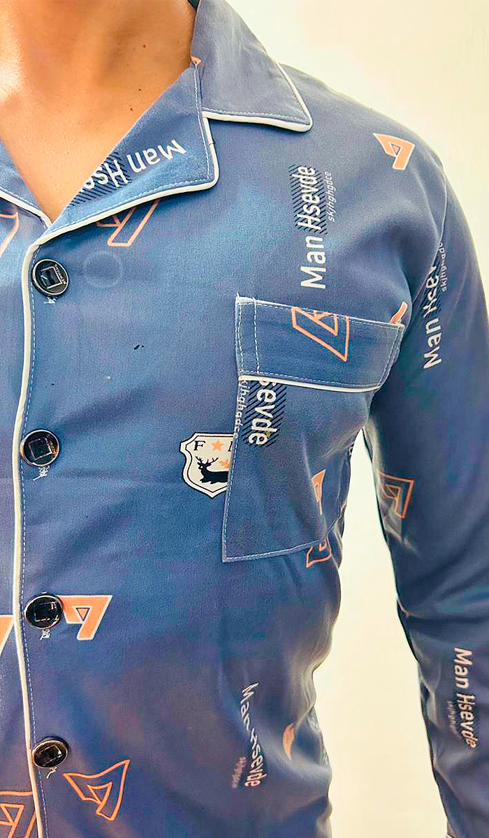 Pijama De Hombre Man Hsevde Color Azul