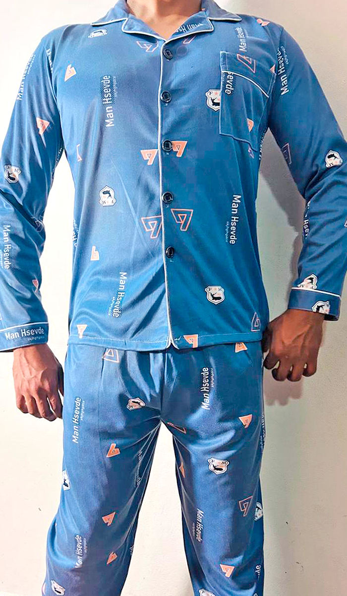 Pijama De Hombre Man Hsevde Color Azul