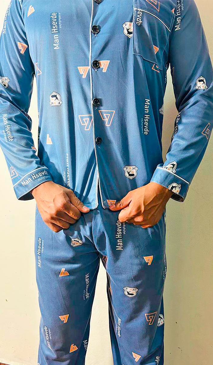 Pijama De Hombre Man Hsevde Color Azul