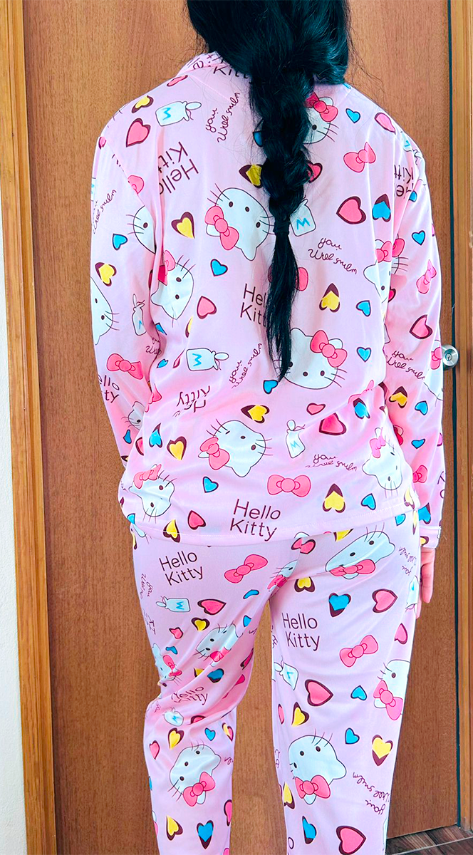 Pijama Botones Diseño De "Kitty Color Rosa"
