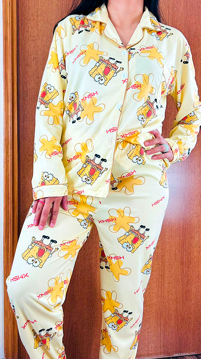 Pijama Botones Diseño De "Bob Esponja"