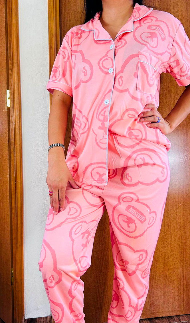Pijama Botones Diseño De "Carita Oso"