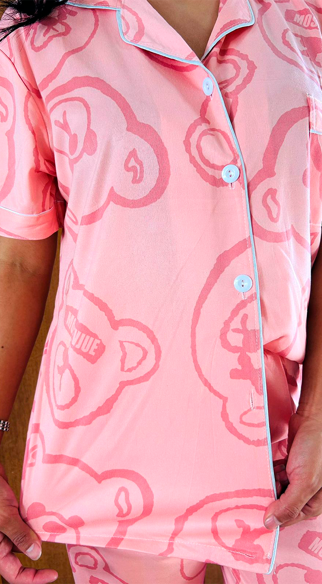 Pijama Botones Diseño De "Carita Oso"