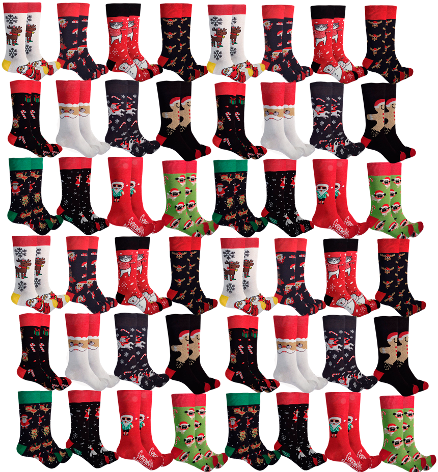 MAD BOX Calcetines Navidad Vestir Colores Moda 10 Pares