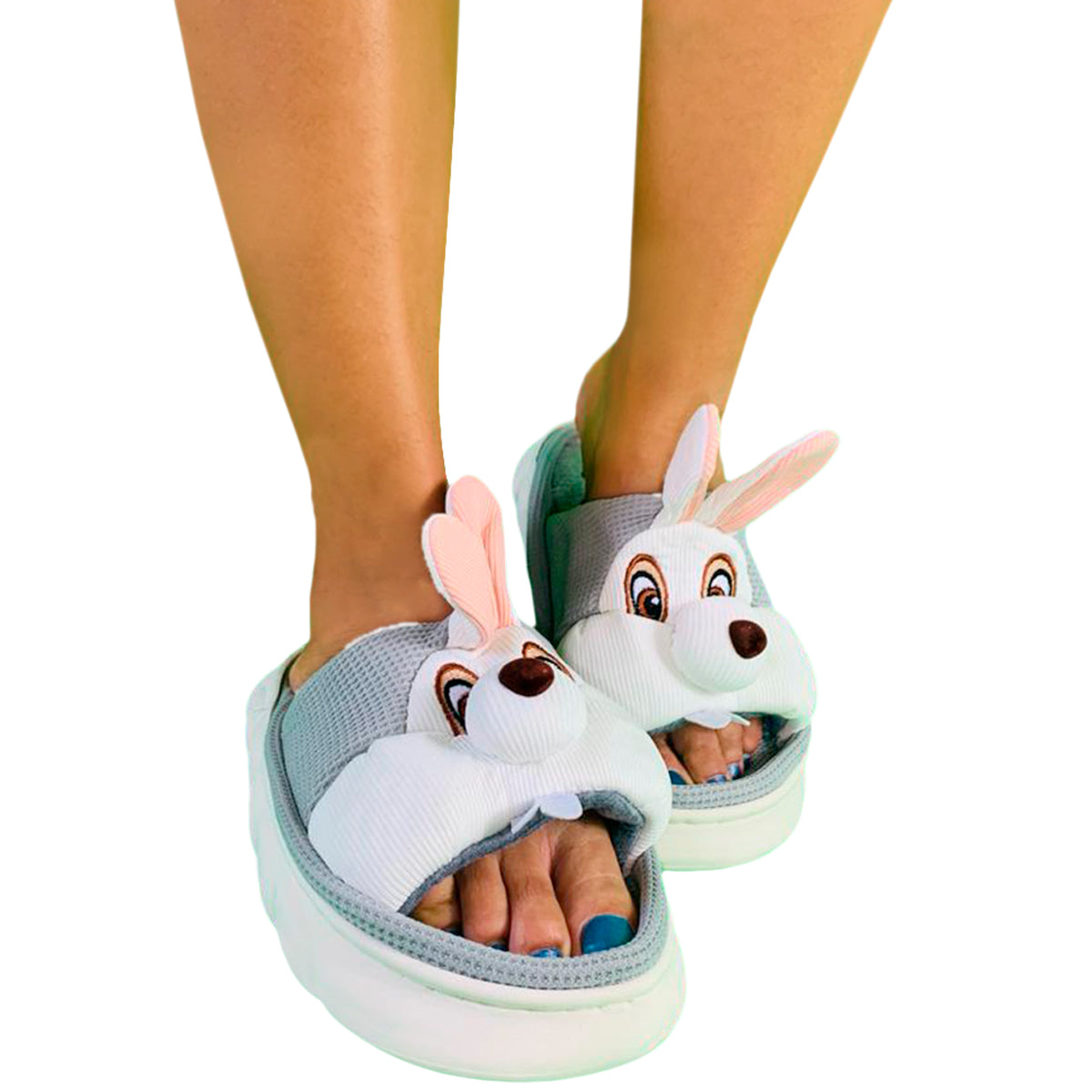 Pantuflas De Conejo Dama Confort Invierno Suaves Moda Colores