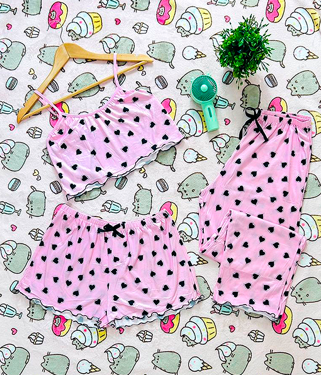 Conjunto Pijama Diseño De Corazones
