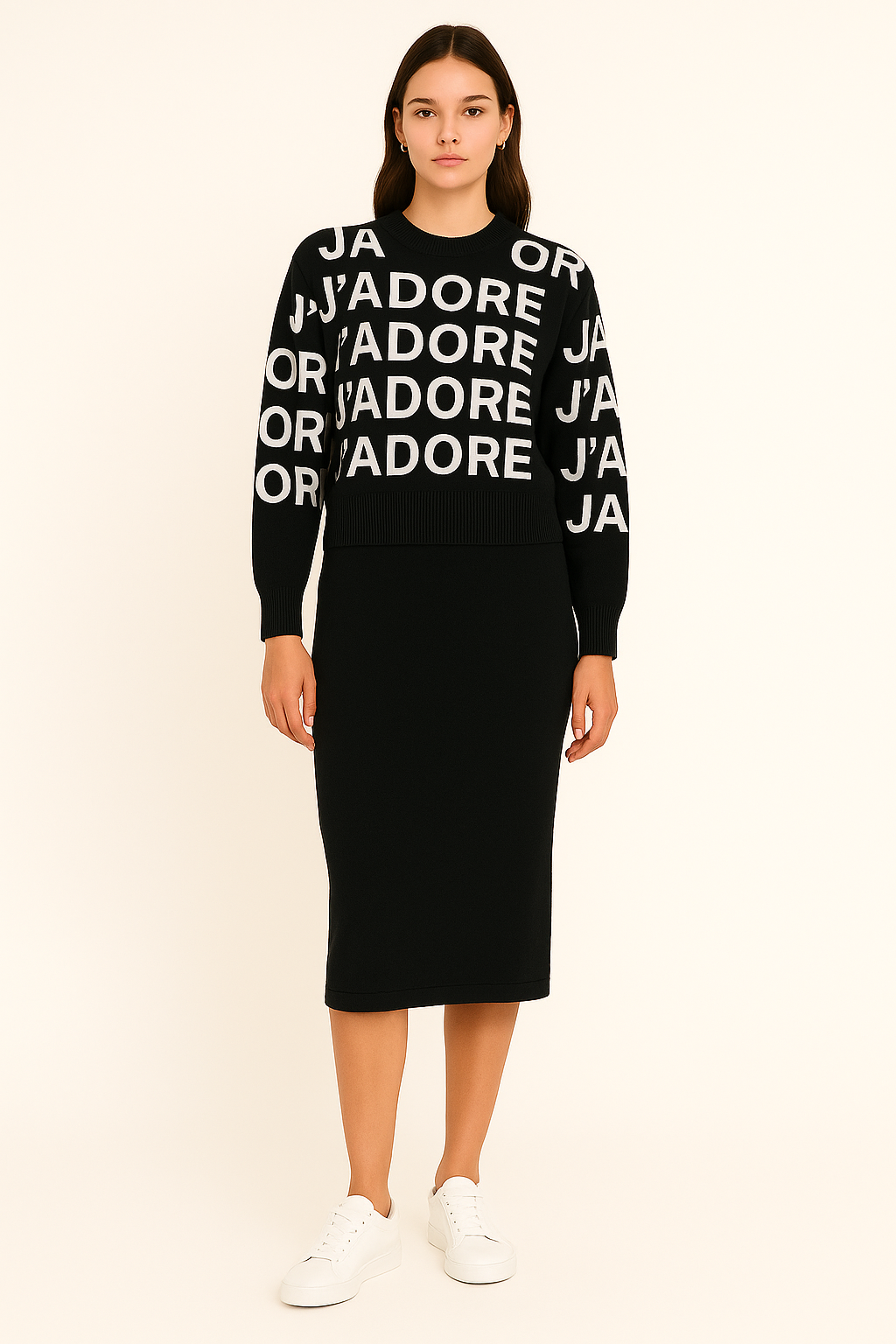 Conjunto De Ropa Falda Y Blusa Elegante Dama Moda Unitalla Ajustado