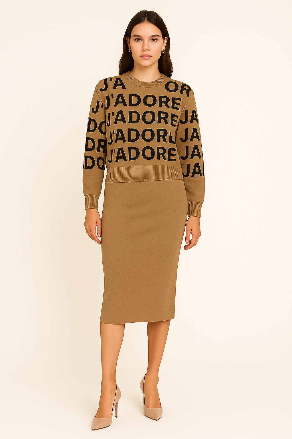 Conjunto De Ropa Falda Y Blusa Elegante Dama Moda Unitalla Ajustado