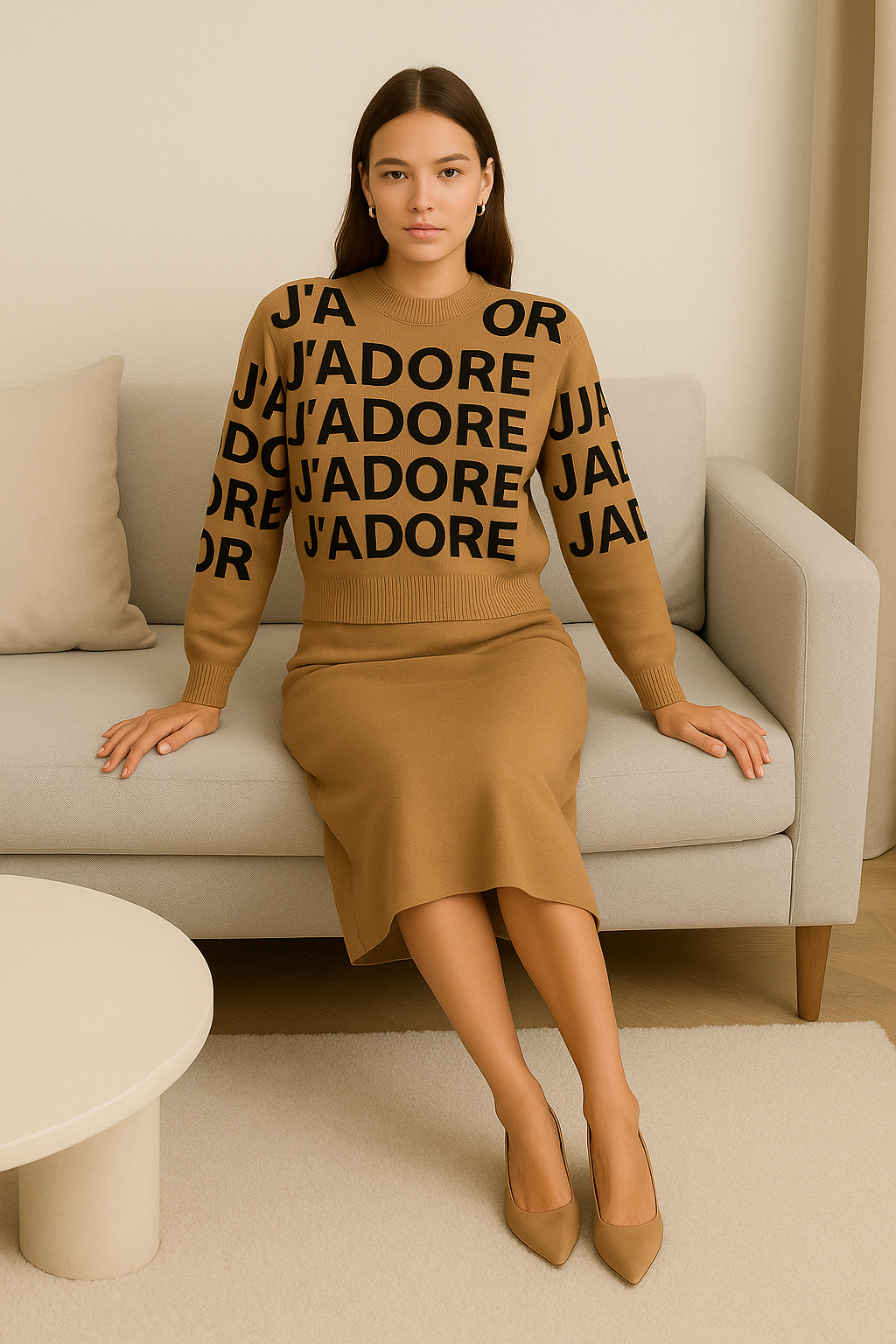 Conjunto De Ropa Falda Y Blusa Elegante Dama Moda Unitalla Ajustado