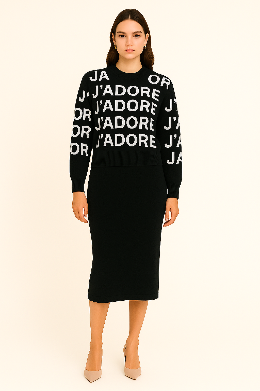 Conjunto De Ropa Falda Y Blusa Elegante Dama Moda Unitalla Ajustado