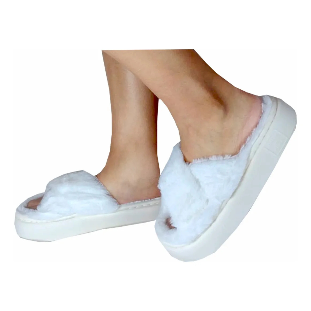 Pantuflas Diseño Cruzado Dama Confort Invierno Suaves Moda Colores