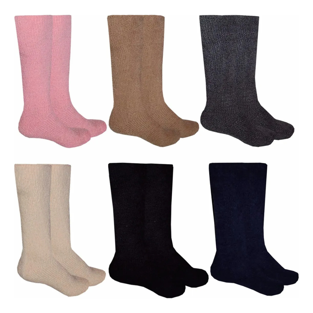 Calcetas De Peluche Lisas Algodón Suaves (4 Pares)