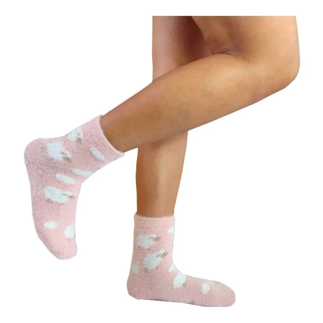 Calcetas De Peluche Figuras Algodón Suaves (4 Pares)