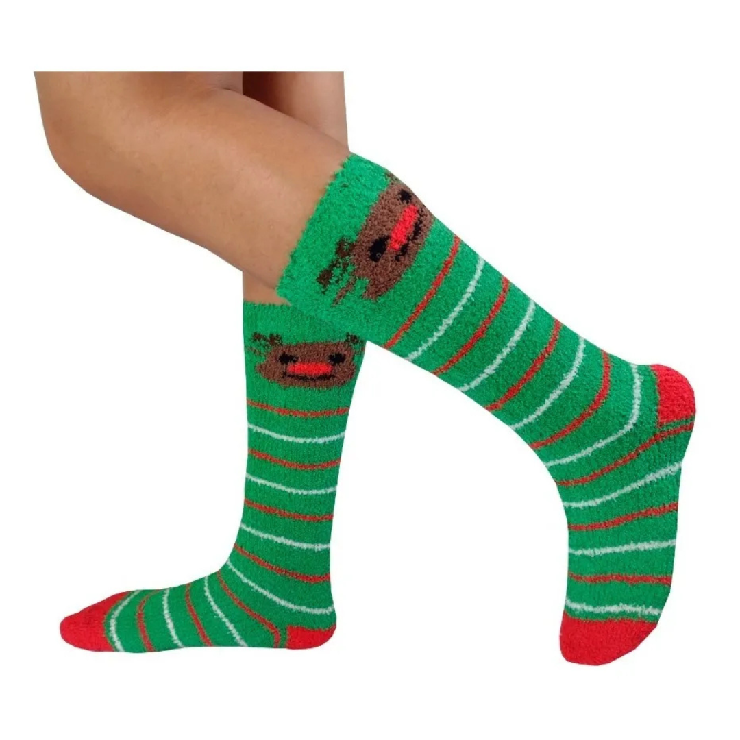 Calcetas Afelpadas Navidad Peluche Térmicas (4 Pares)