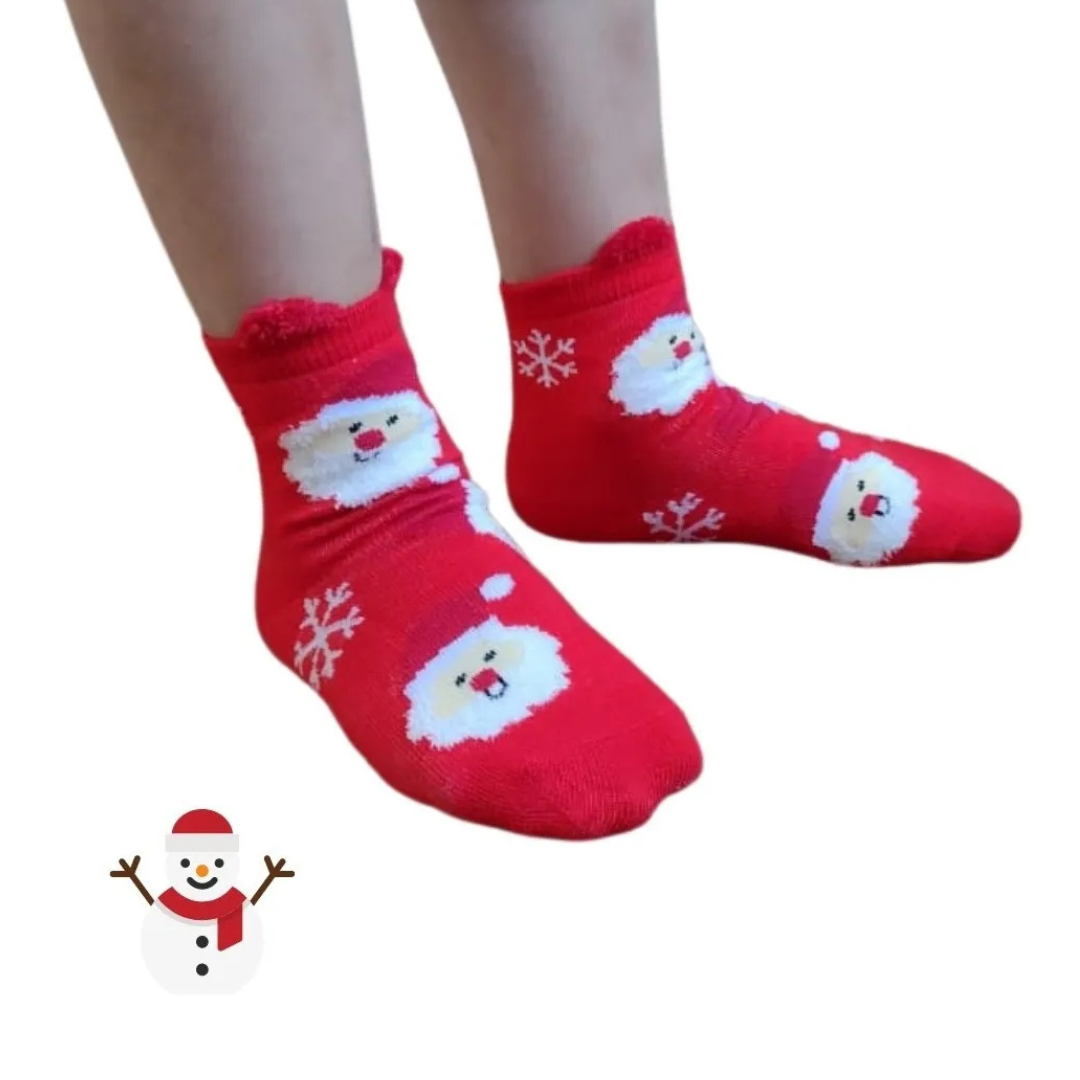 Calcetas Navideñas Infantil Orejitas Algodón Moda Calidad (12 pares)