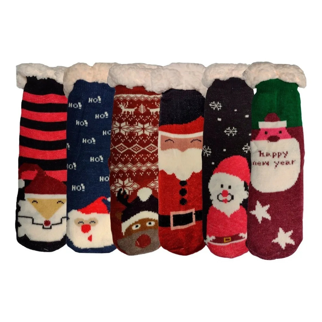 Calcetines De Borrego Peluche Térmicas Navidad (2 pares)