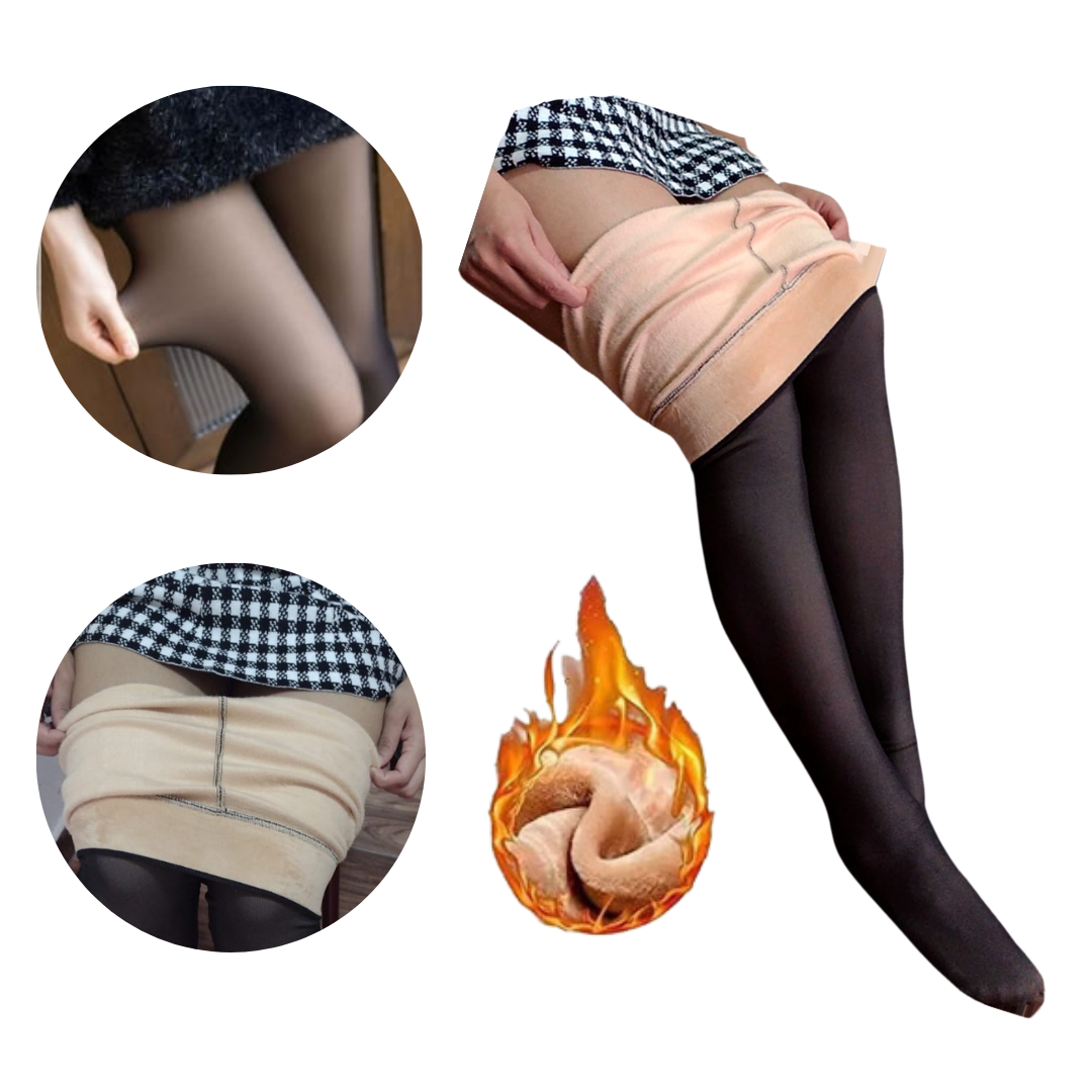 Medias Térmicas Afelpadas Dama Moda Cute Efecto Piel