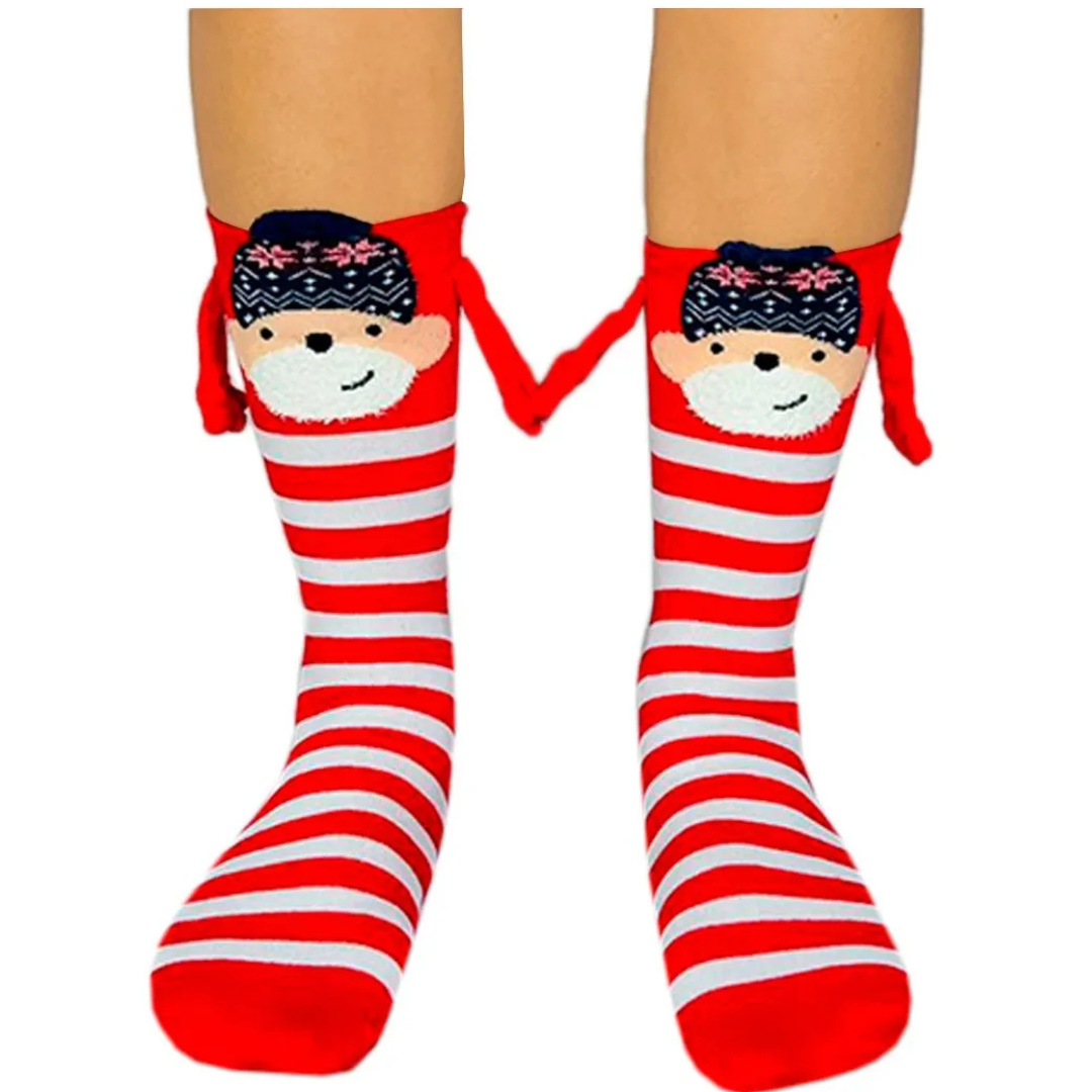 Calcetas Navideñas Manitas Imán Moda Cute Changuito (1 par)