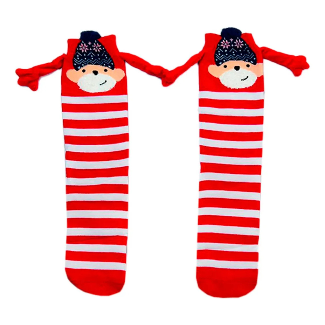 Calcetas Navideñas Manitas Imán Moda Cute Changuito (1 par)