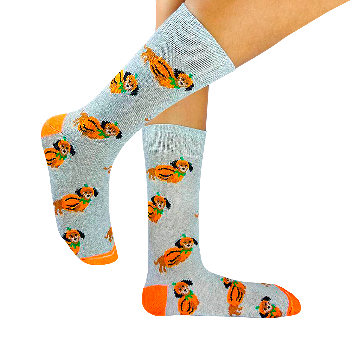 Calcetines Halloween "Perro Salchicha Calabaza"