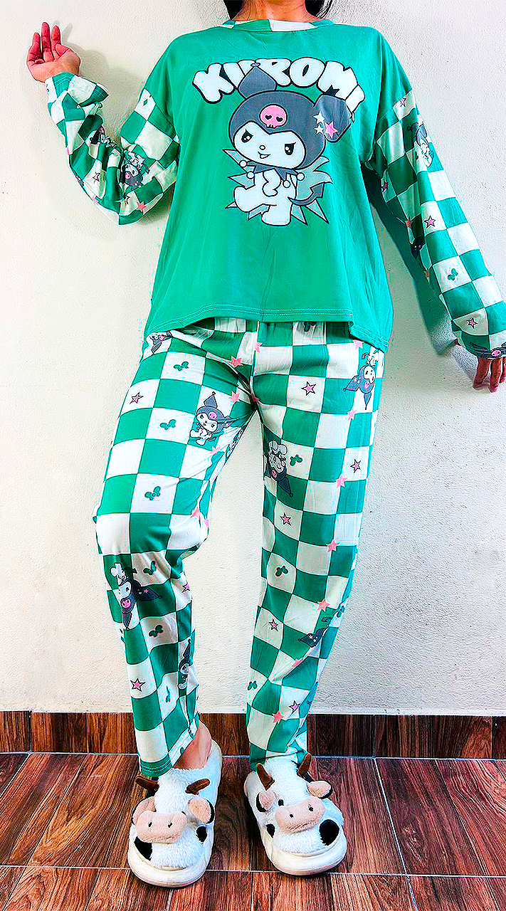Conjunto Pijama Diseño De "Kuromi Color Verde"