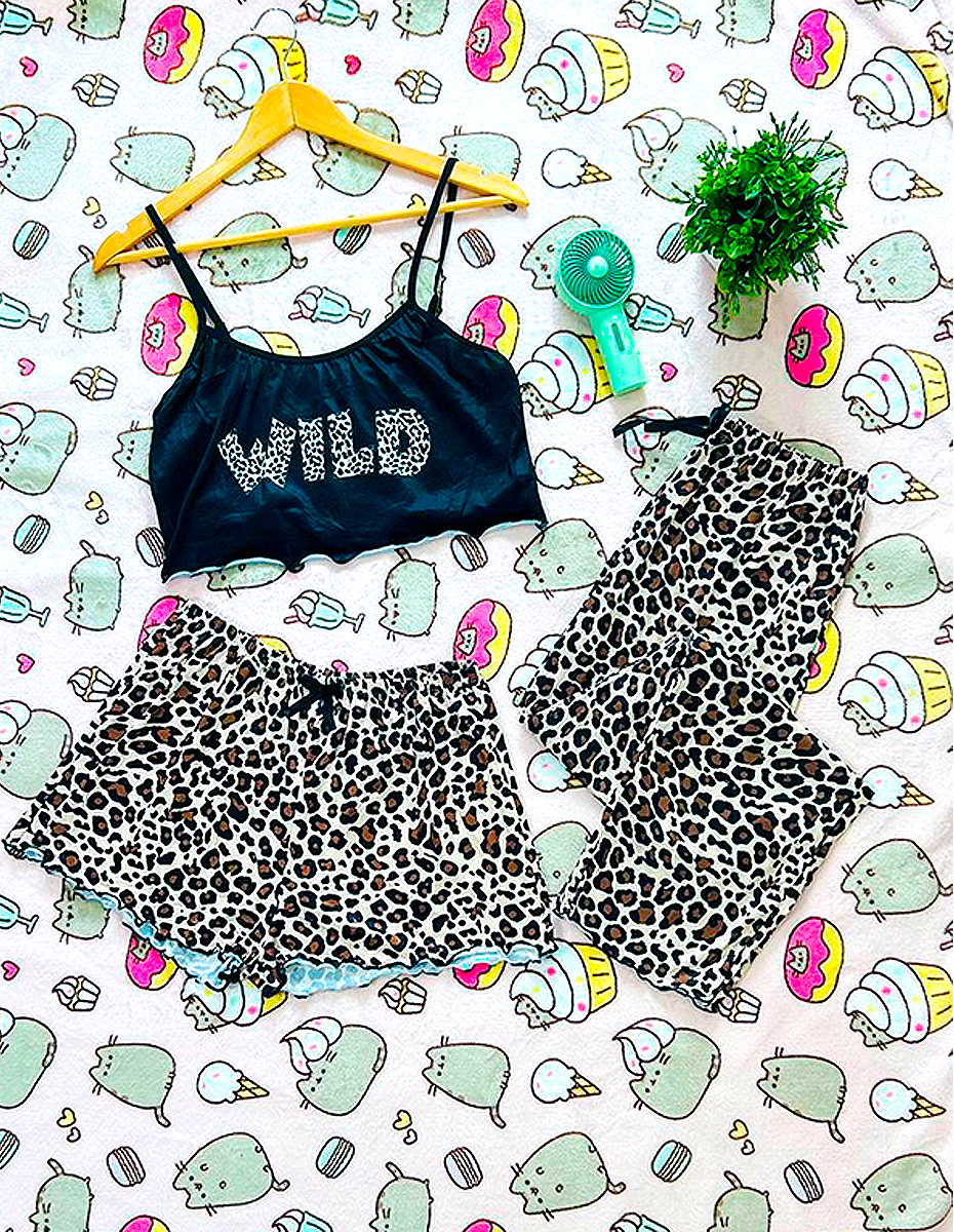 Conjunto Pijama Diseño De Leopardo