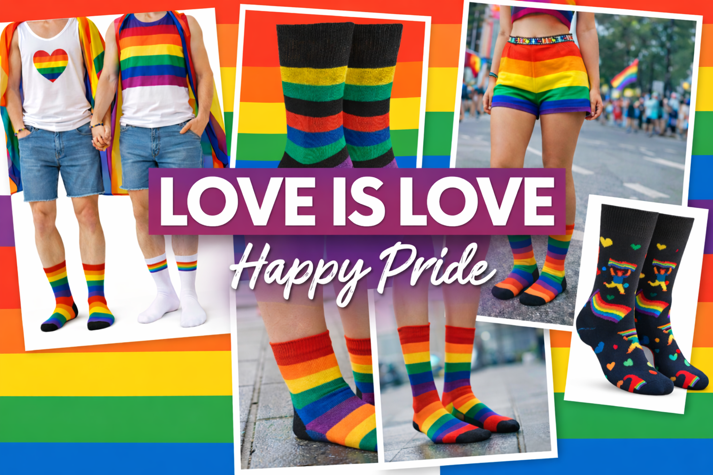 Calcetas Orgullo Lgbt Arcoiris Pride Colores Moda 10 Pares