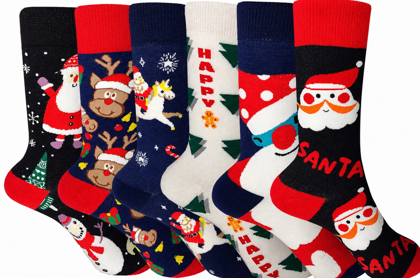 Calcetines Navideños Unisex Largos De Mujer/Hombre Excelente Calidad 10 pares