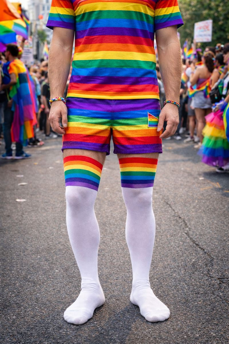 Calceta Media Extra Larga Lgbt Pride Orgullo 2 Pares