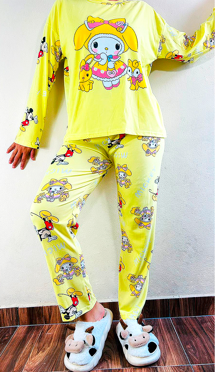 Conjunto Pijama Diseño De "Melody Con Mickey"