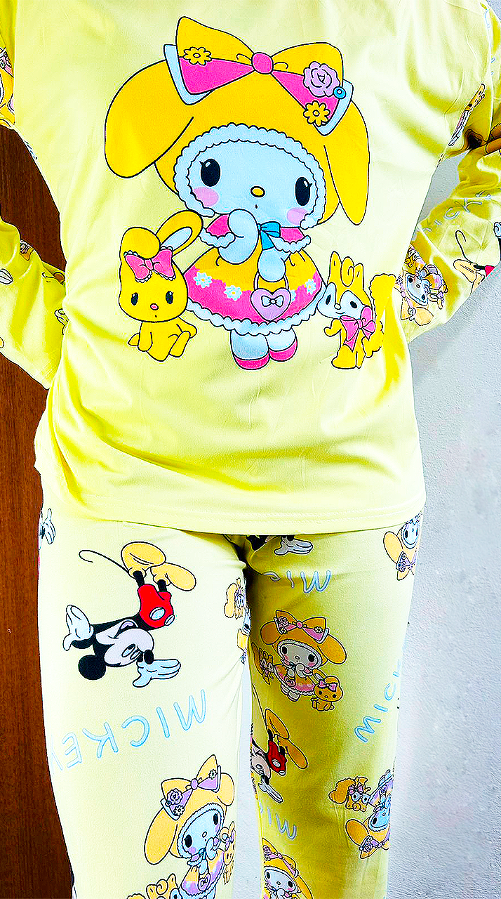 Conjunto Pijama Diseño De "Melody Con Mickey"