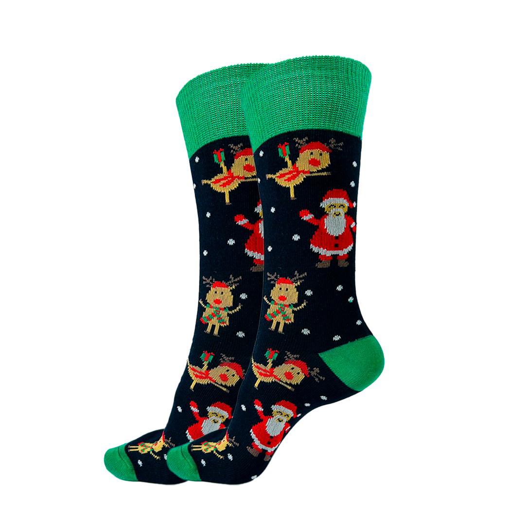 Calcetines Navidad / "Santa Claus Y Renos"