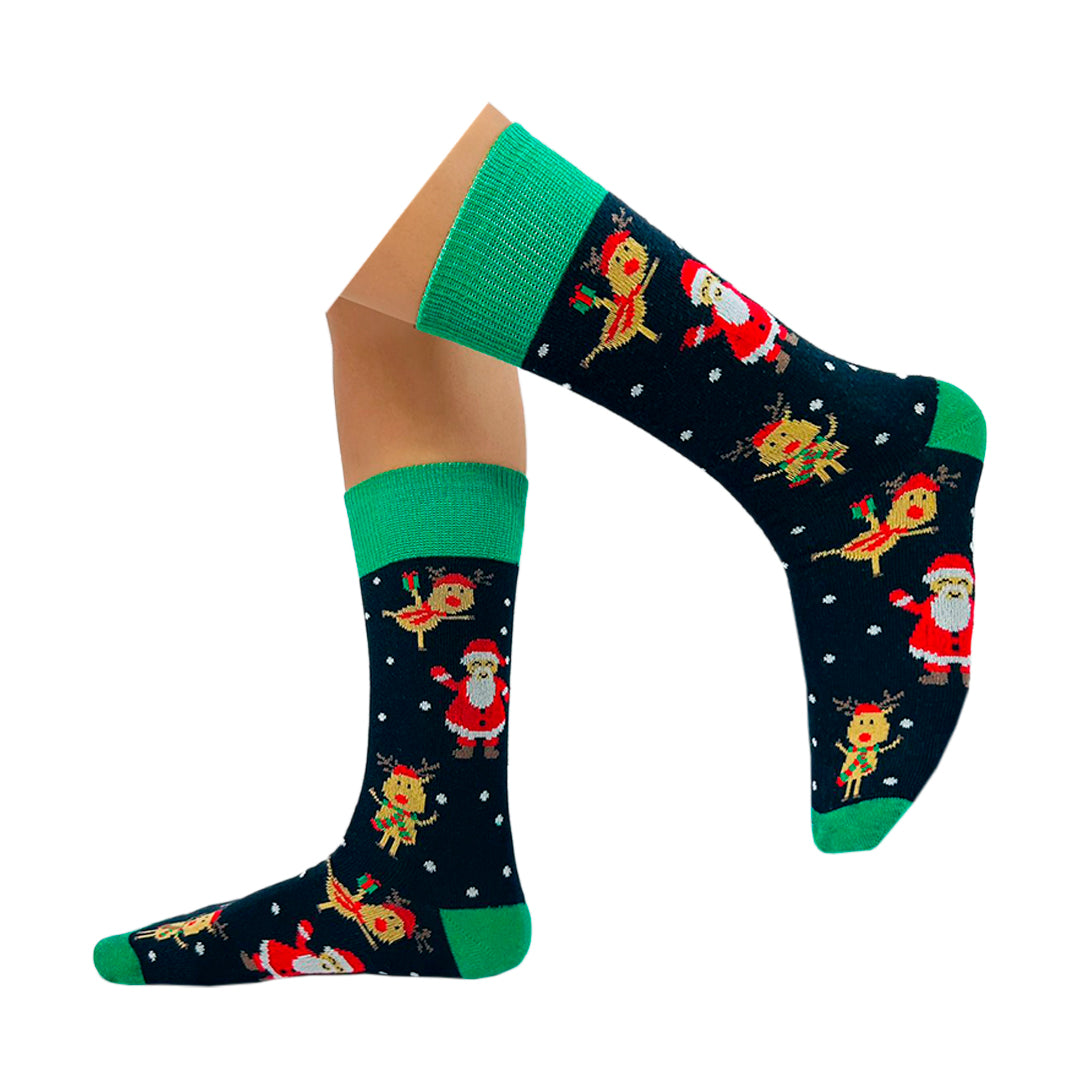 Calcetines Navidad / "Santa Claus Y Renos"