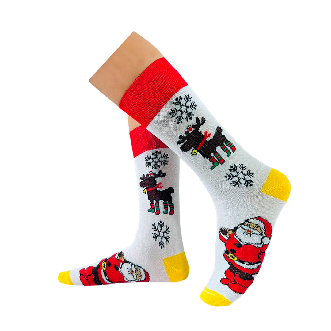 Calcetines Navidad / "Reno Con Santa Claus"