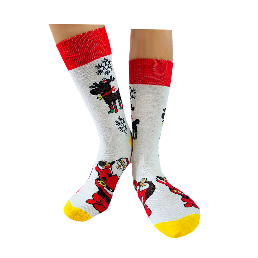 Calcetines Navidad / "Reno Con Santa Claus"