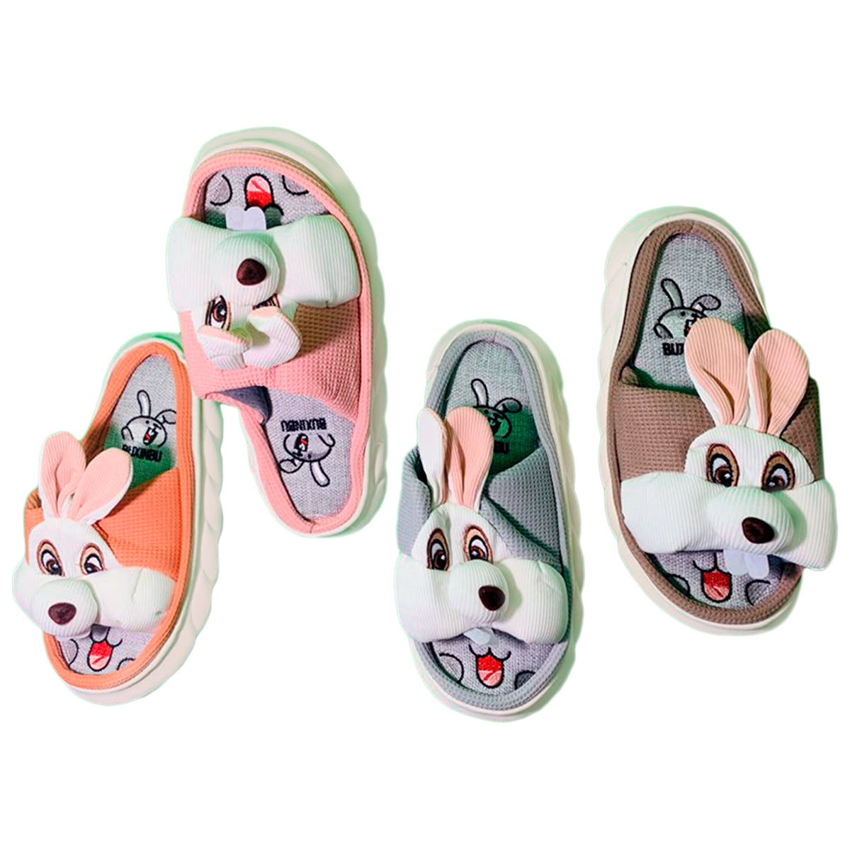 Pantuflas De Conejo Dama Confort Invierno Suaves Moda Colores