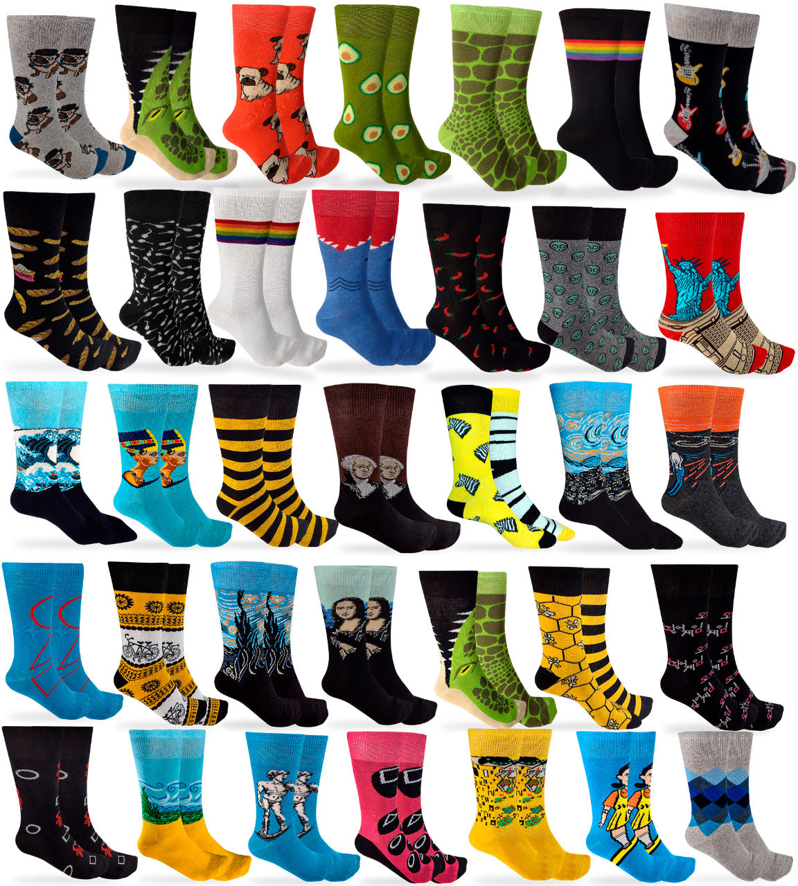 PACK Calcetines Divertidos Vestir Colores 100 PARES