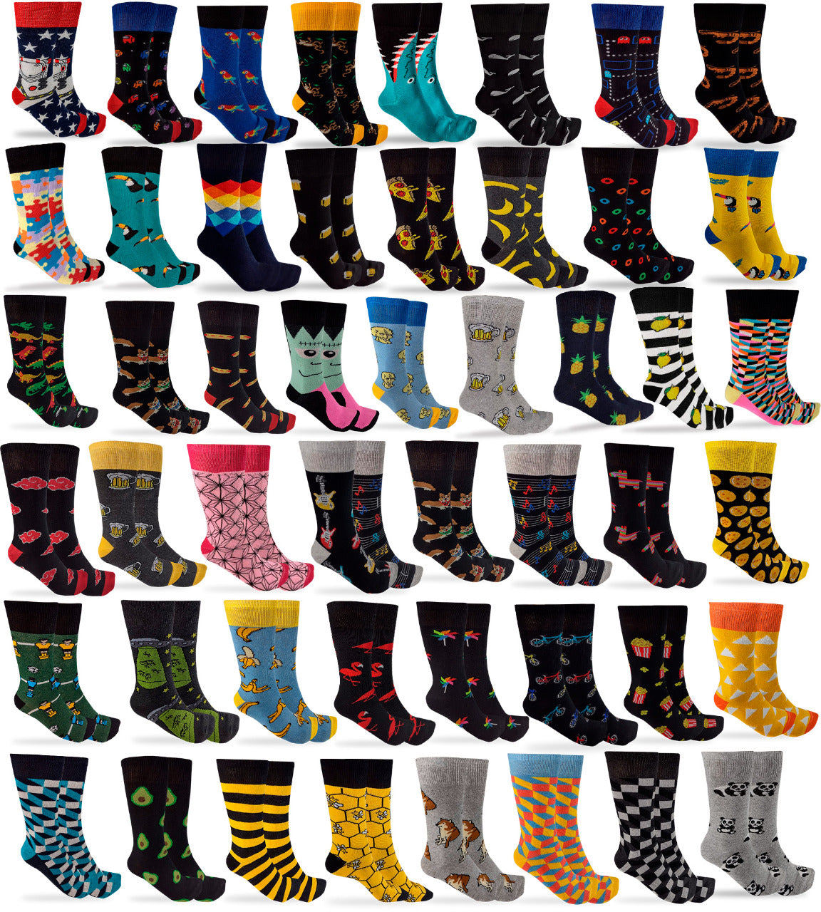 PACK Calcetines Divertidos Vestir Colores 100 PARES